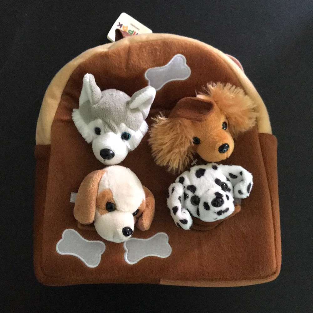 New Unipak Backpack with plush dogs